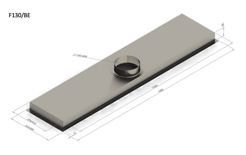 Hotte aspirante sans moteur Venduro F130/BE vooraanzicht