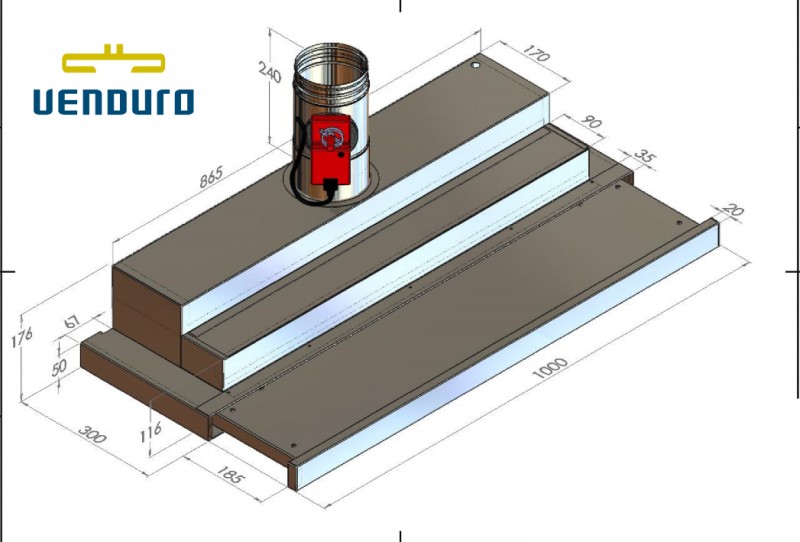 Hotte aspirante sans moteur Venduro TA100/SRINOX detail 1