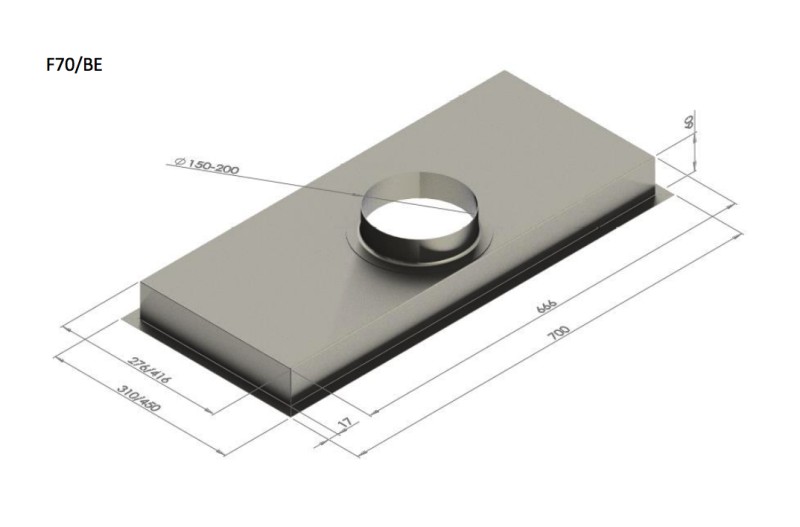Hotte aspirante sans moteur Venduro F70/BE vooraanzicht