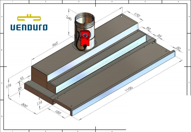 Hotte aspirante sans moteur Venduro TA110/SRINOX detail 1