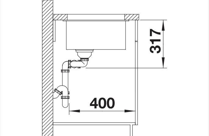 Anderhalve spoelbak Blanco 523152 detail 2