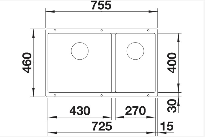 Evier 1 1/2 bassin Blanco 523151 detail 1