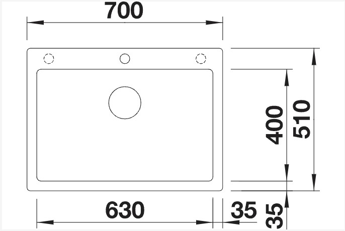 Evier 1 bassin Blanco 523050 detail 1