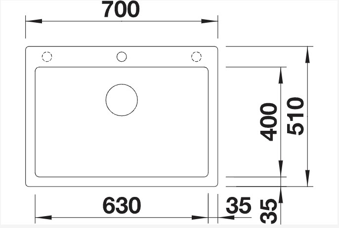 Evier 1 bassin Blanco 523052 detail 1