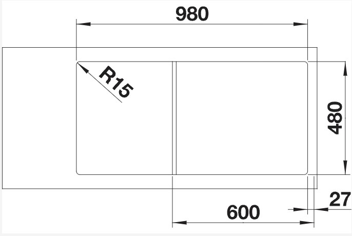 Evier 1 bassin Blanco 523034/** detail 1