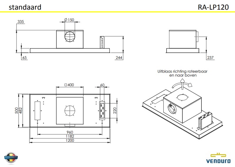 Hotte groupe aspirant Venduro RALP120-MMI detail 1