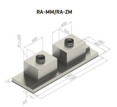 Dampkap zonder motor Venduro RA200-ZMI/2C detail 1