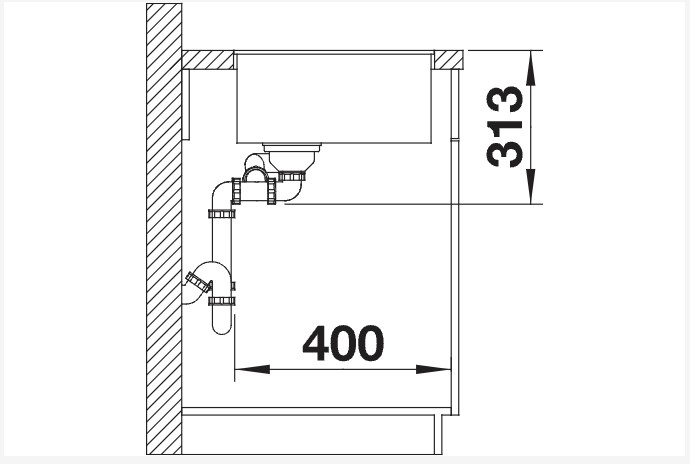 Evier 1 1/2 bassin Blanco 523571/** detail 2