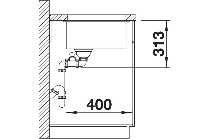 Evier 1 1/2 bassin Blanco 523548/** detail 2