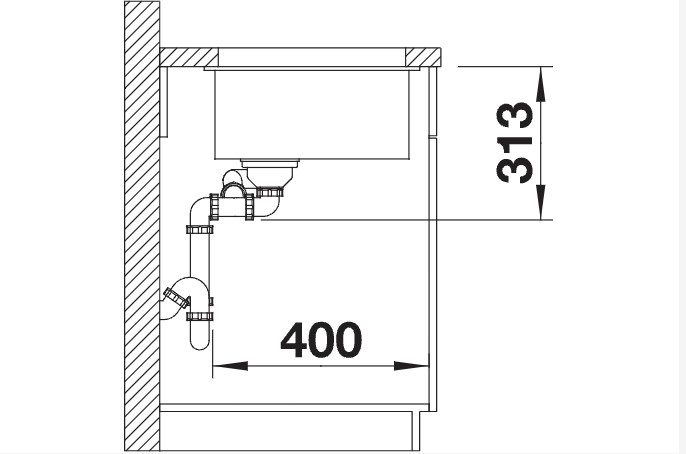 Anderhalve spoelbak Blanco 523557/** detail 2