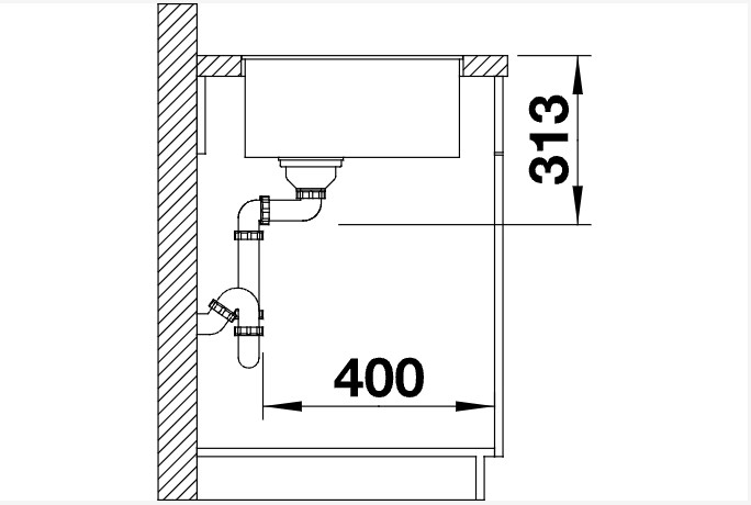 Evier 1 bassin Blanco 523419/** detail 2