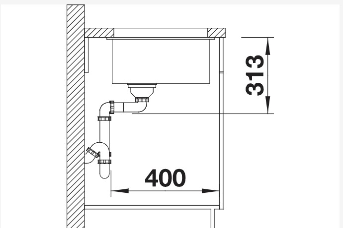Enkele spoelbak Blanco 523422/** detail 2