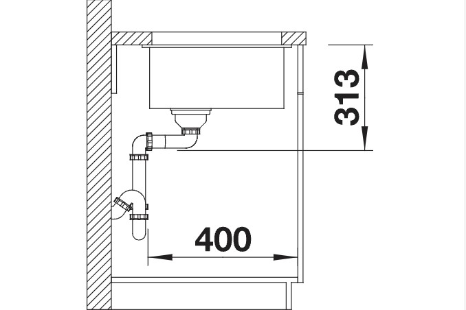 Enkele spoelbak Blanco 523431/** detail 2