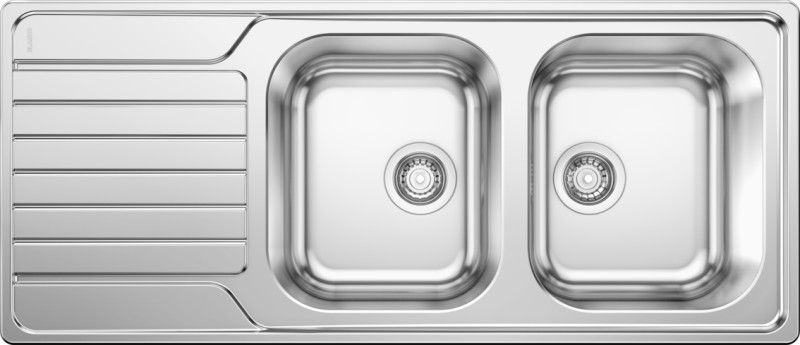 Dubbele spoelbak Blanco 523376/** vooraanzicht