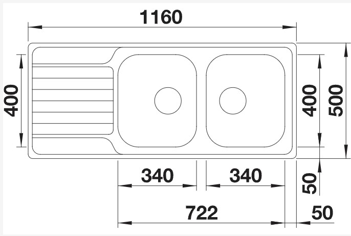 Evier 2 bassins Blanco 523376/** detail 1