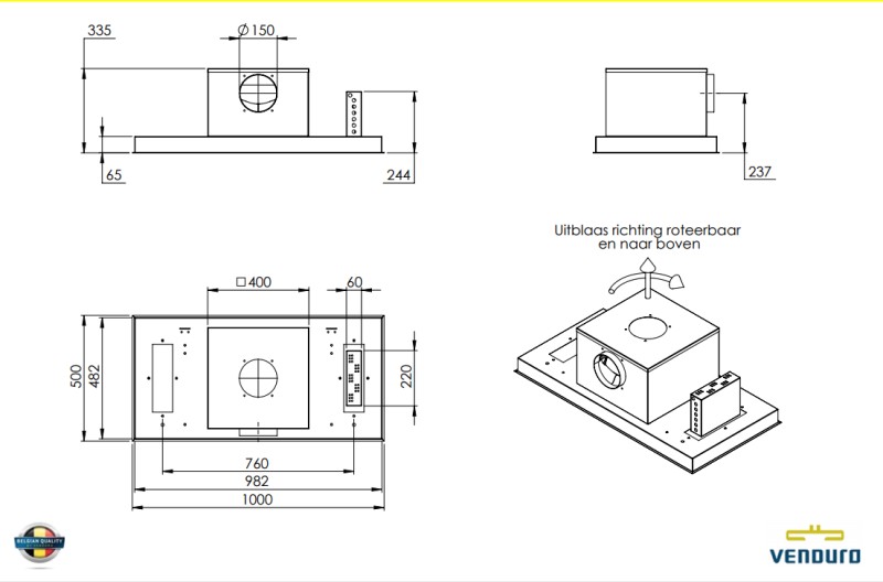 Hotte groupe aspirant Venduro RALL100-MMI detail 1