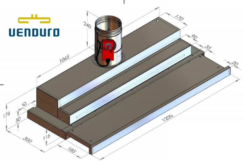 Hotte aspirante sans moteur Venduro TA120/SRINOX detail 1