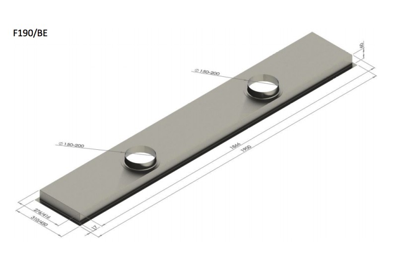 Hotte aspirante sans moteur Venduro F190/BE vooraanzicht
