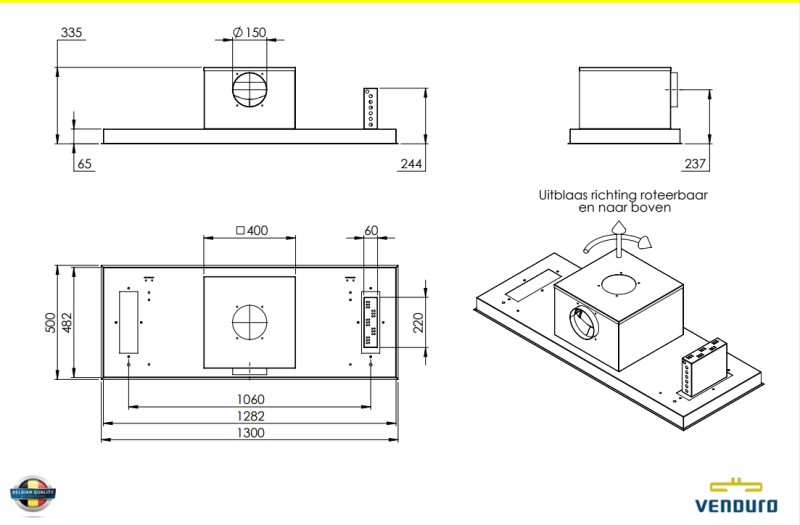 Hotte groupe aspirant Venduro RALL130-MMI detail 1