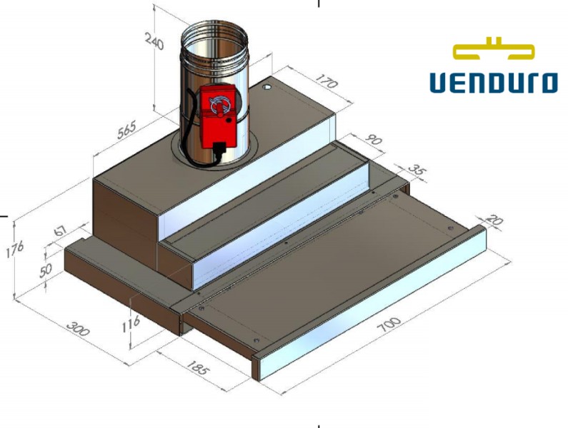 Hotte aspirante sans moteur Venduro TA70/SRINOX detail 1