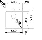 Evier 1 bassin Blanco 525244/** detail 1