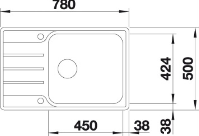 Enkele spoelbak Blanco 525110 detail 1