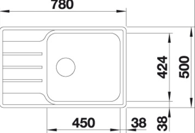 Evier 1 bassin Blanco 525111 detail 1
