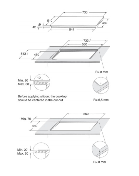 Kookplaat  gas Whirlpool GOWL728NB detail 5