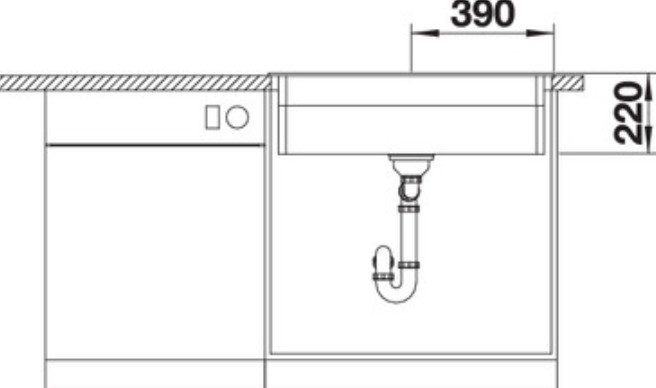 Enkele spoelbak Blanco 525188 detail 3