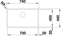 Evier 1 bassin Blanco 526244 detail 1