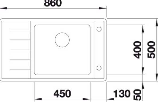 Evier 1 bassin Blanco 523001 detail 1