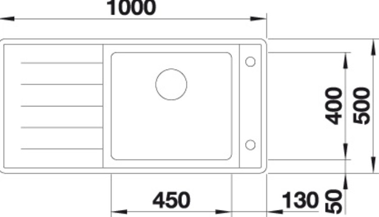 Enkele spoelbak Blanco 523000 detail 1