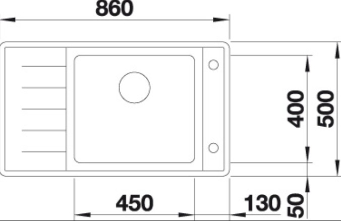 Evier 1 bassin Blanco 523002 detail 1