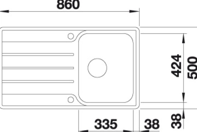 Evier 1 bassin Blanco 523031 detail 1