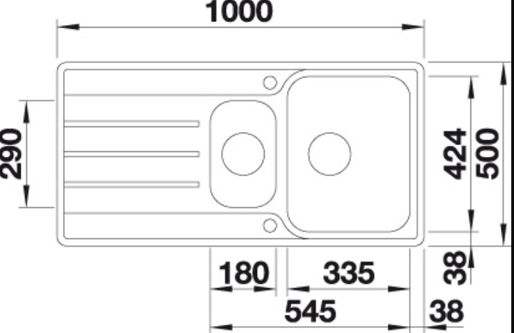 Evier 1 1/2 bassin Blanco 523033 detail 1