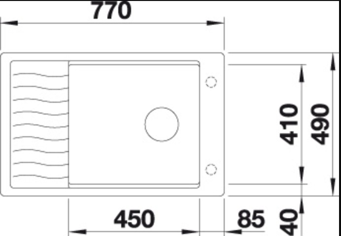 Evier 1 bassin Blanco 524855 detail 1