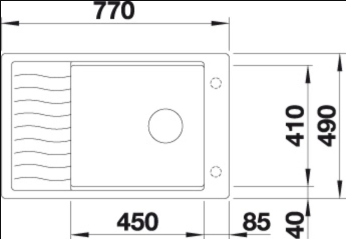 Evier 1 bassin Blanco 524857 detail 1