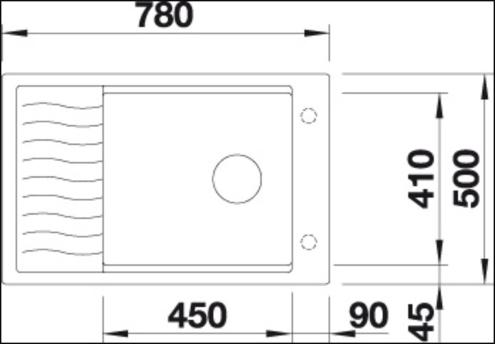 Evier 1 bassin Blanco 524841 detail 1