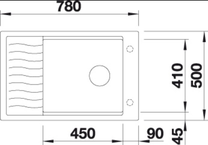 Evier 1 bassin Blanco 524844 detail 1