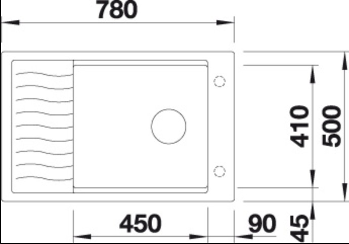 Evier 1 bassin Blanco 524848 detail 1