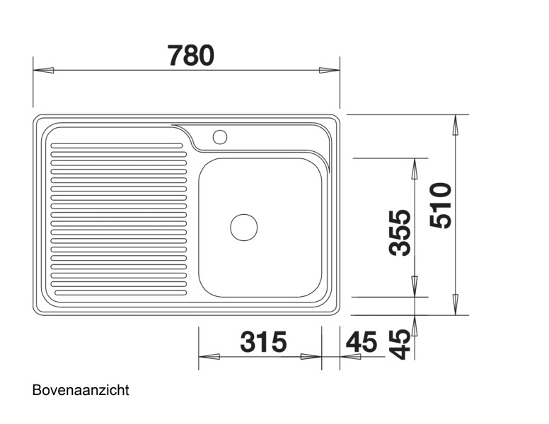 Evier 1 bassin Blanco 511124 detail 1