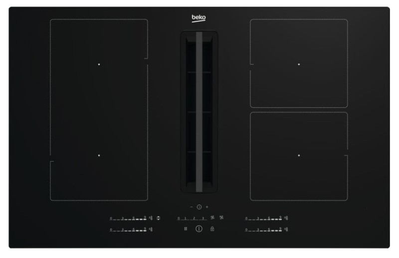 Taque de cuisson avec hotte intégrée Beko HIXI84700UF vooraanzicht