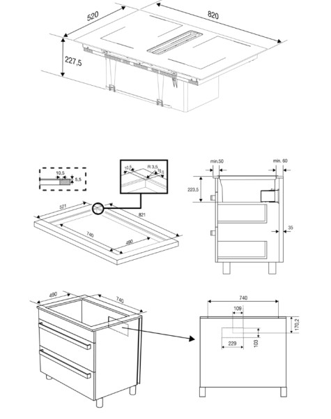 Kookplaat met ingebouwde dampafzuiging Beko HIXI84700UF detail 3