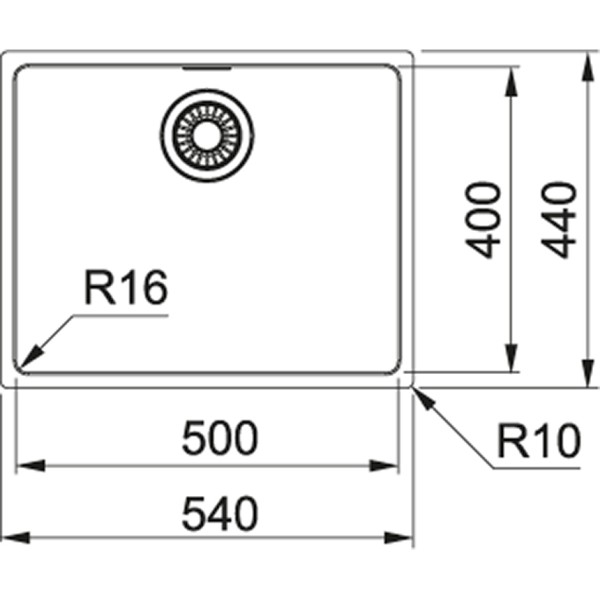 Enkele spoelbak Franke MRX2105401 detail 1