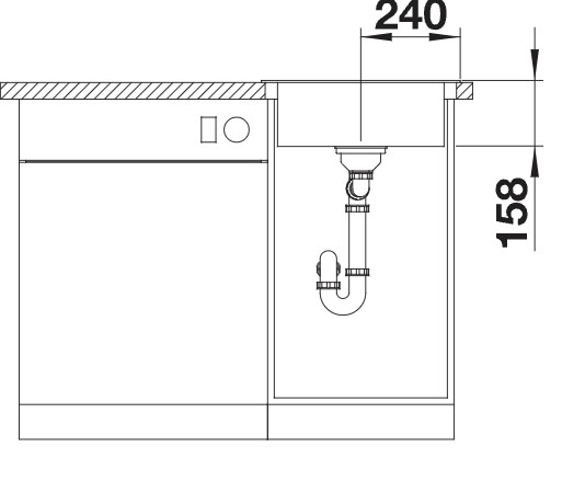 Enkele spoelbak Blanco 525322 detail 2