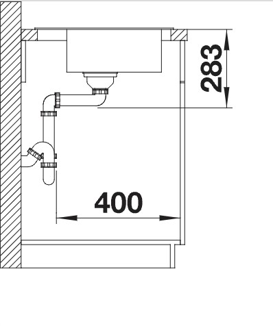 Enkele spoelbak Blanco 525322 detail 3