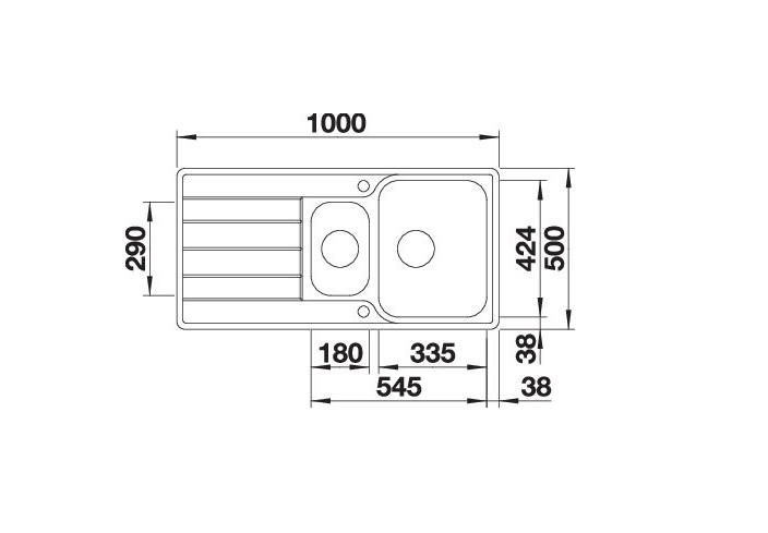 Evier 1 1/2 bassin Blanco 525329 detail 1