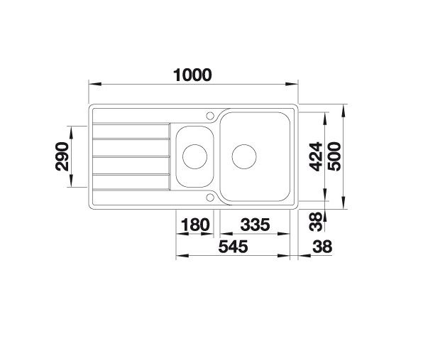 Evier 1 1/2 bassin Blanco 525328 detail 1