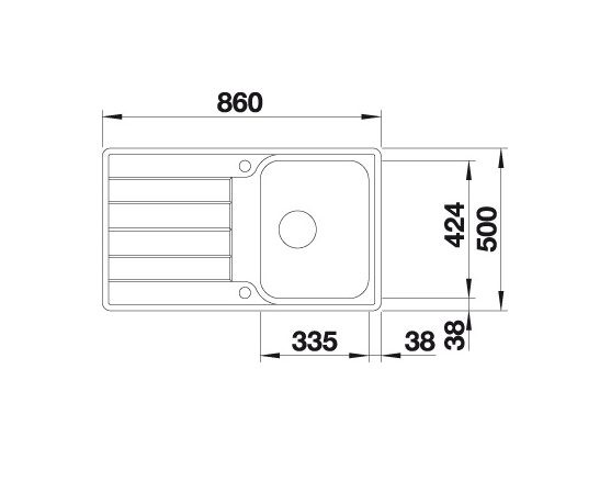 Enkele spoelbak Blanco 525330 detail 1