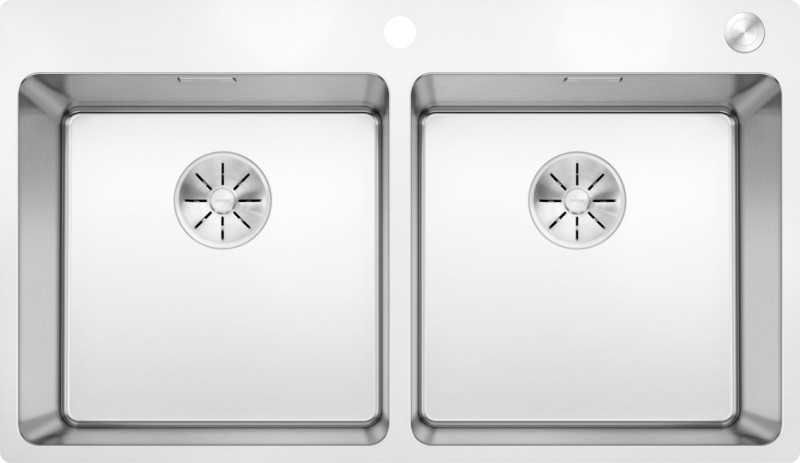 Dubbele spoelbak Blanco 525249/** vooraanzicht